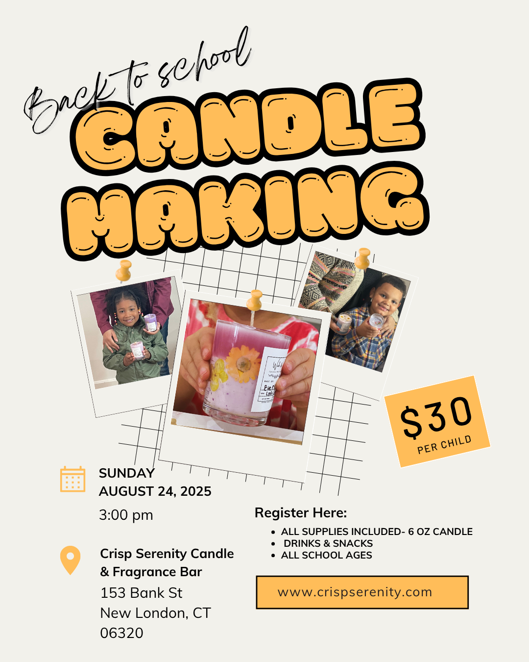Back to school: Candle Making Class
